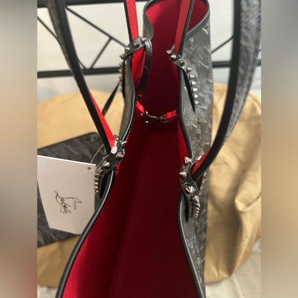 Brand NWT Christian Louboutin Cabata Monogram Toile Large Tote Bag and Pouch - Picture 11 of 15